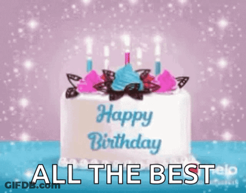 Birthday Cake With Candles And Happy Birthday All The Best GIF