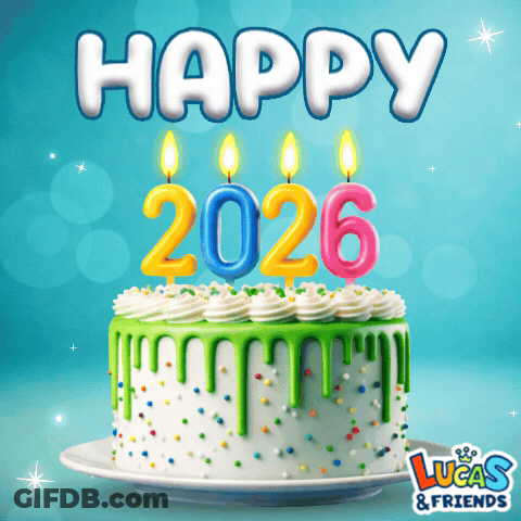 Birthday Cake With Candles Saying 2026 GIF
