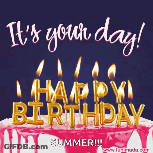 Birthday Cake With Candles Spelling Happy Birthday GIF