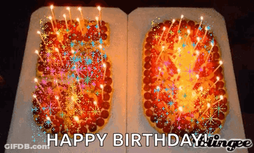 A Birthday Cake With The Number 50 On It GIF