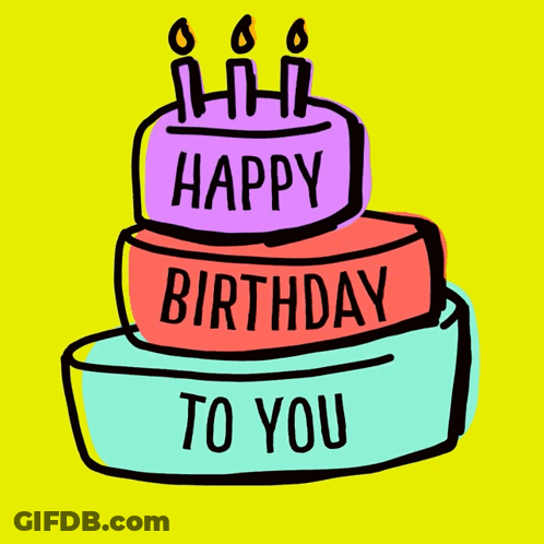 A Birthday Cake With The Words Happy Birthday To You Written On It GIF