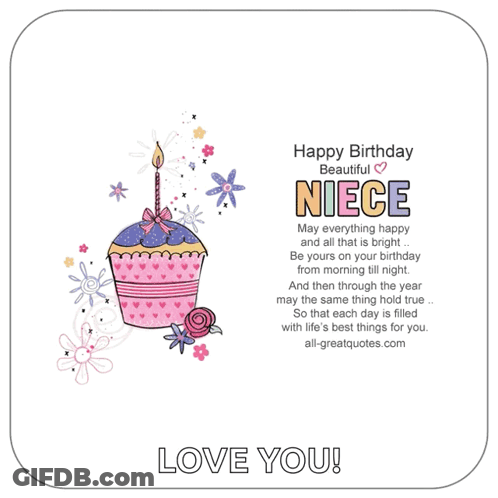 A Birthday Card For A Beautiful Niece GIF