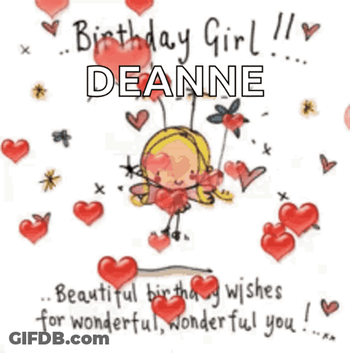 A Birthday Card For A Girl Named Deanne GIF