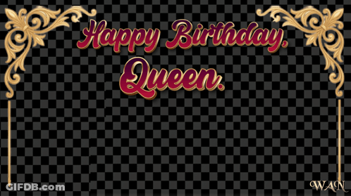 A Birthday Card For A Queen With Red High Heels GIF