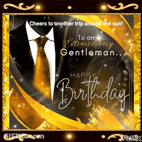 A Birthday Card For An Extraordinary Gentleman With A Suit And Tie GIF