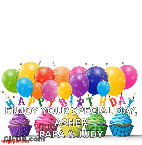 A Birthday Card For Asher Papa And Judy GIF