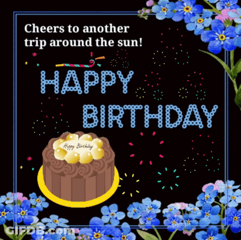 A Birthday Card That Says Cheers To Another Trip Around The Sun Happy Birthday GIF