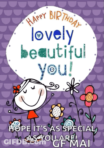 A Birthday Card That Says Happy Birthday Lovely Beautiful You Hope It 'S As Special As You Are GIF