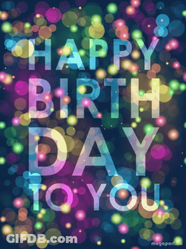 A Birthday Card That Says Happy Birthday To You On A Dark Background GIF