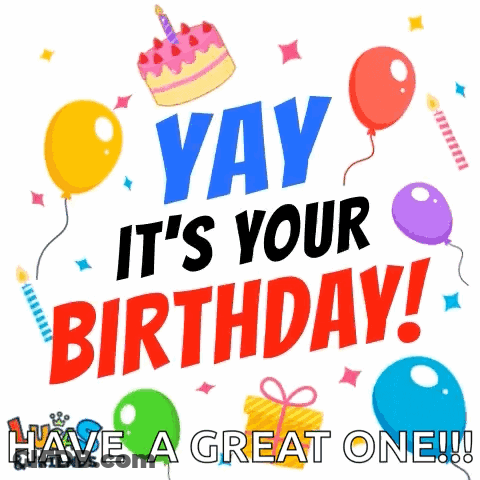 A Birthday Card That Says Yay It 'S Your Birthday ! GIF
