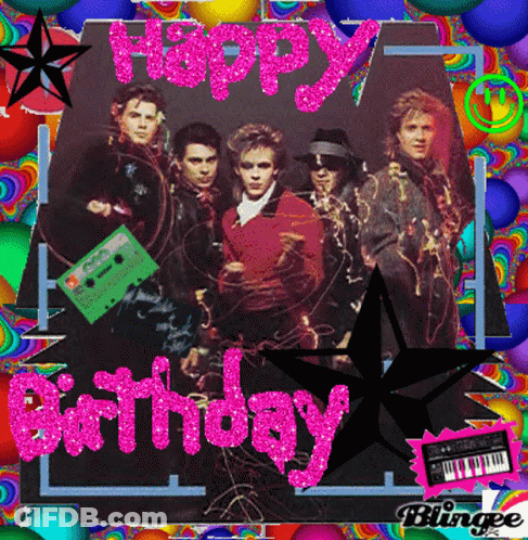 A Birthday Card With A Group Of Men And The Words Happy Birthday On It GIF