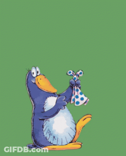 A Birthday Card With A Penguin That Says Happy Birthday From Your Friend One Who Remembers Your Birthday ... But Forgets GIF