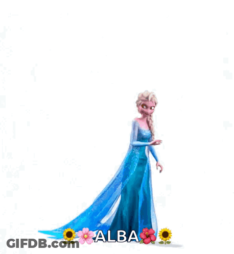 A Birthday Card With A Picture Of Elsa From Frozen GIF