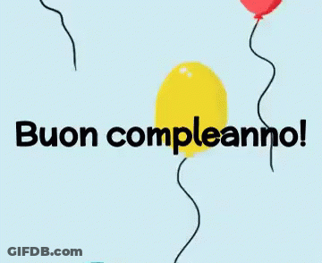 A Birthday Card With Balloons And The Words Buon Compleanno GIF