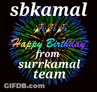 A Birthday Card With Fireworks And The Name Sb Kamal GIF