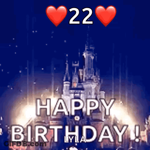 A Birthday Greeting With A Castle In The Background GIF