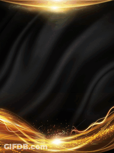 A Black And Gold Background With A Glowing Wave GIF