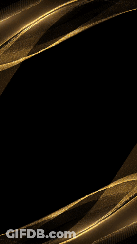 A Black And Gold Birthday Card With Gold Balloons GIF