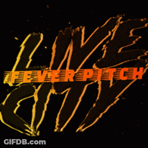 A Black And Orange Logo For Luke Smith Fever Pitch GIF