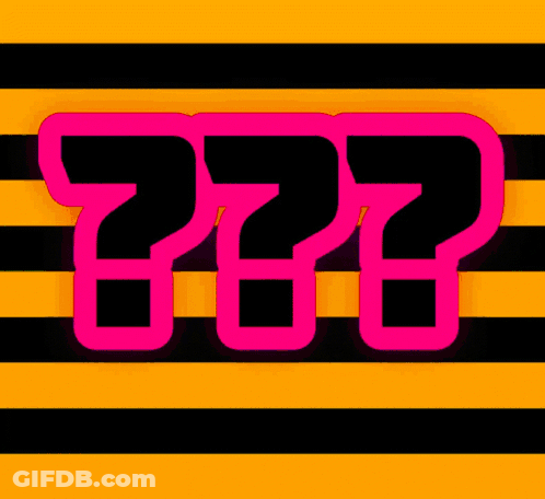A Black And Orange Striped Background With A Pink Question Mark In The Middle GIF