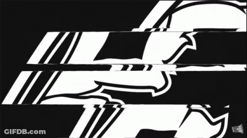 A Black And Red Background With A White Letter F GIF