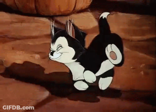 A Black And White Cartoon Cat Is Walking On A Rocky Surface . GIF