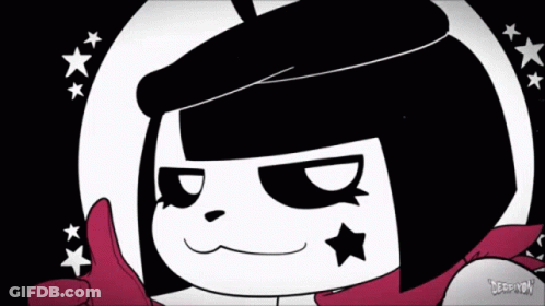 A Black And White Cartoon Character Giving A Thumbs Up With The Name Leeroy On The Bottom GIF