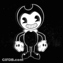 A Black And White Cartoon Character With A Bow Tie GIF
