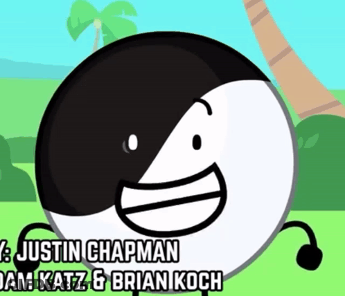 A Black And White Cartoon Character With Justin Chapman And Brian Koch Written On The Bottom GIF