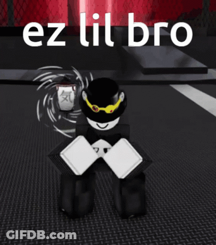 A Black And White Cartoon Character With The Words Ez Lil Bro Above Him GIF