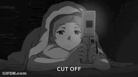 A Black And White Cartoon Of A Girl Laying Under A Blanket Holding A Video Game Controller . GIF