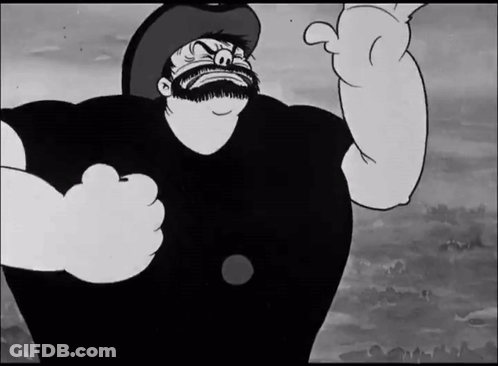 A Black And White Cartoon Of A Man With A Beard And Mustache GIF