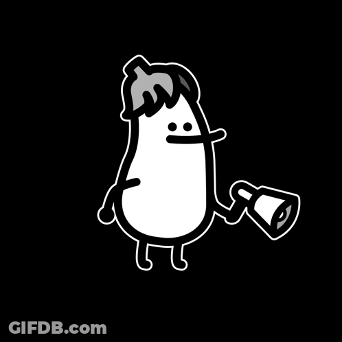 A Black And White Cartoon Of A Mushroom A Garlic And A Carrot With The Words Go Go Go On The Bottom GIF