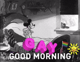 A Black And White Cartoon Says Good Morning GIF