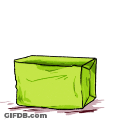 A Black And White Cat In A Green Box GIF
