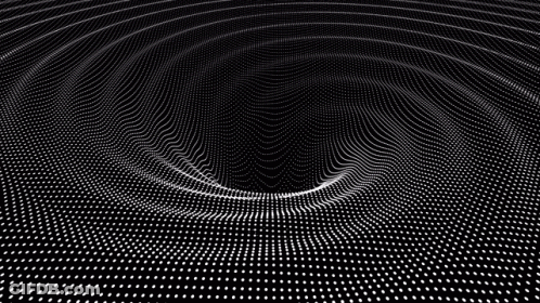 A Black And White Cgi Motion Graphics And Animated Background Of A Wormhole In Space GIF
