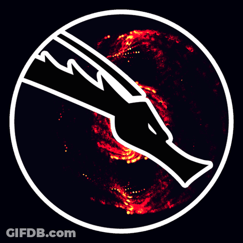 A Black And White Circle With A Red Circle In The Middle GIF