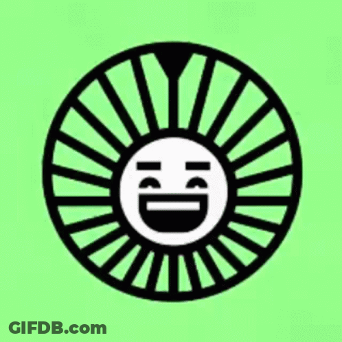 A Black And White Circle With A Smiley Face In The Center GIF