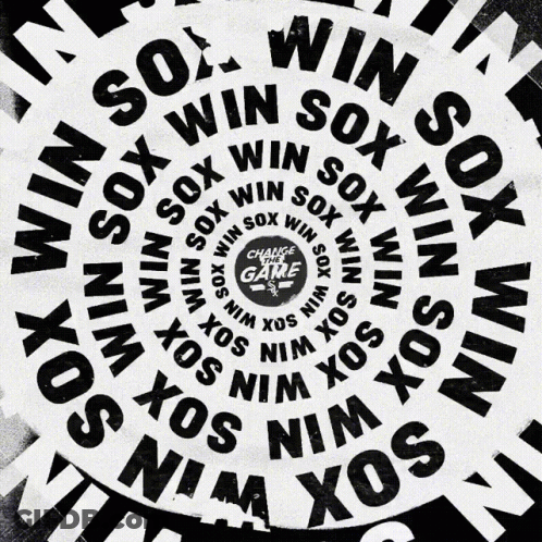 A Black And White Circle With The Words Change The Game In The Center GIF