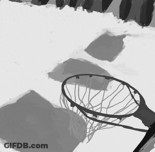 A Black And White Drawing Of A Basketball Net GIF