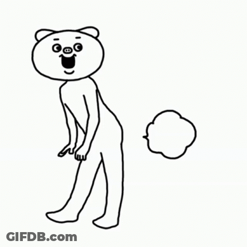 A Black And White Drawing Of A Bear With A Speech Bubble GIF