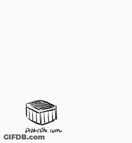 A Black And White Drawing Of A Bird Flying Next To A Box With The Website Debbieohi.com At The Bottom GIF
