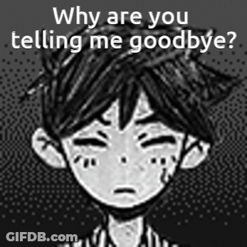 A Black And White Drawing Of A Boy Asking Why Are You Telling Me Goodbye ? GIF