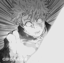 A Black And White Drawing Of A Boy Holding A Lightning Bolt . GIF