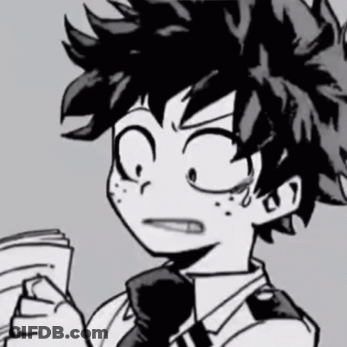 A Black And White Drawing Of A Boy In A Tie Holding A Piece Of Paper . GIF