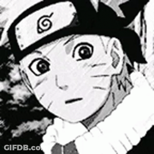 A Black And White Drawing Of A Boy Wearing A Bandana And A Headband . GIF