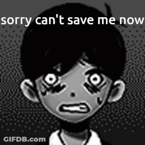 A Black And White Drawing Of A Boy With Big Eyes And The Words Sorry Can 'T Save Me Now GIF
