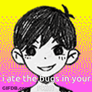 A Black And White Drawing Of A Boy With The Words `` I Ate The Bugs In Your Skin '' GIF