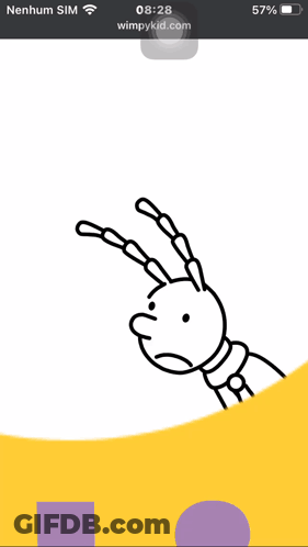A Black And White Drawing Of A Cartoon Character On A Yellow Background GIF