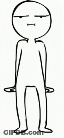 Black And White Cartoon Character With Serious Face GIF